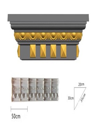 China Supply Exterior Decorative cement concrete Eaves line Chinese style tiger paws shape plastic molds for building home use